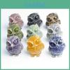 Natural Crystal Owl Resin Ornament For Home Office Decor Gift Idea