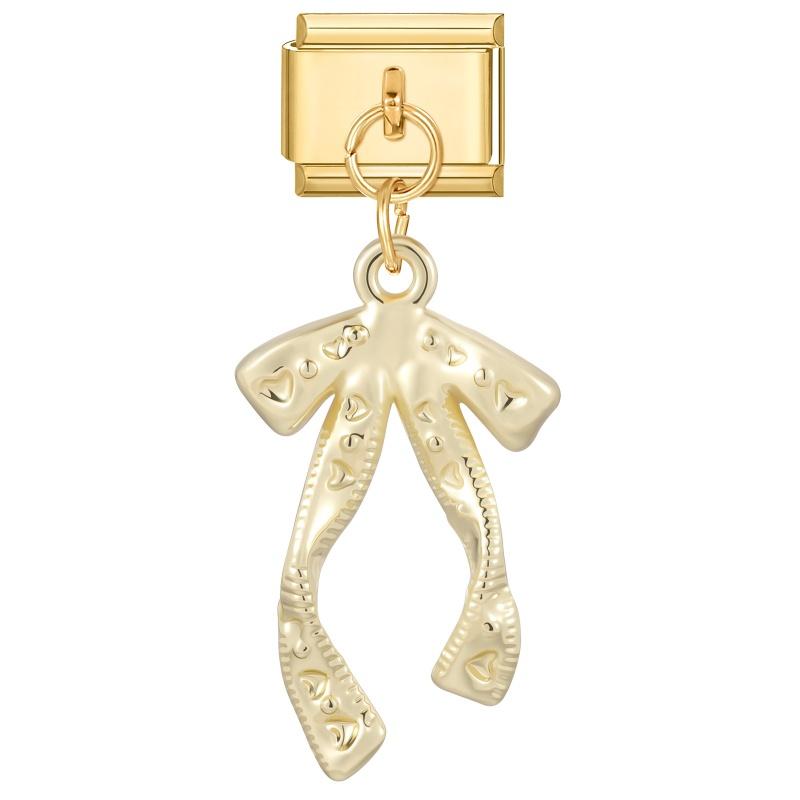 New Vintage Golden Pendant Charm Cat Butterfly Star Tennis Racket Bow Links Fit 9MM Stainless Steel Bracelet Women DIY Making