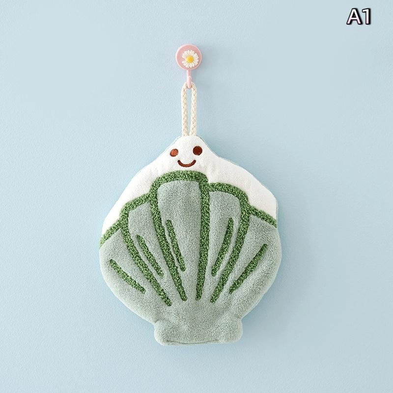 

Cartoon Marine Organism Hand Towel Quick Drying Kitchen Towel Cleaning Rag Coral Velvet Absorbent Hanging Towel Bathroom