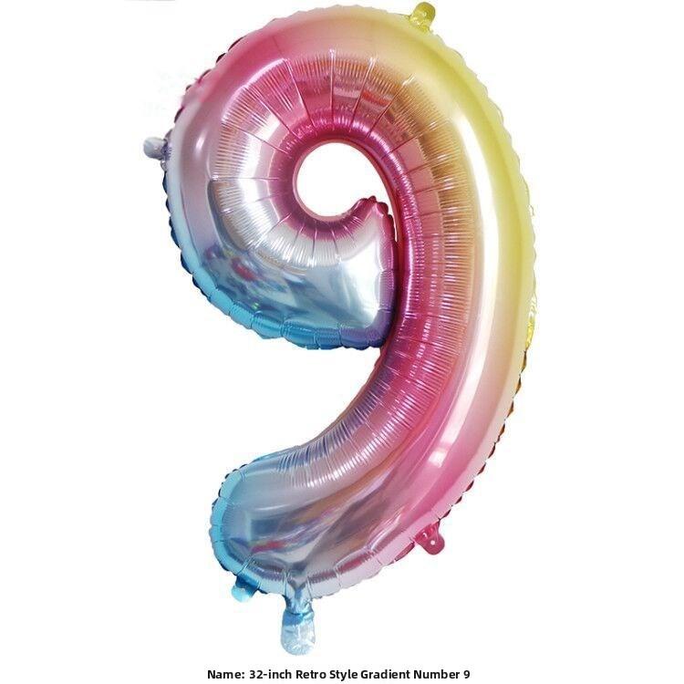 32-Inch Digital Balloons Numbers 0-9 Birthday Par Decoration Wedding Ceremony Room Arrangement Festival Celebration Supplies
