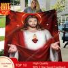Bohemian Style Jesus Christ Printed Flannel Blanket, Soft and Lightweight, All-Season, Multi-Purpose, Home & Outdoor Use, 250-30