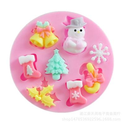 Kitchen Bake Tool DIY 3D Christmas Bell Snowflake Silicone Cake Candy Mold Mould ARI