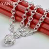 925 Sterling Silver 18 Inches Fine Hollow Heart Necklace For Women Men Charm Fashion Party Gifts Jewelry Accessories
