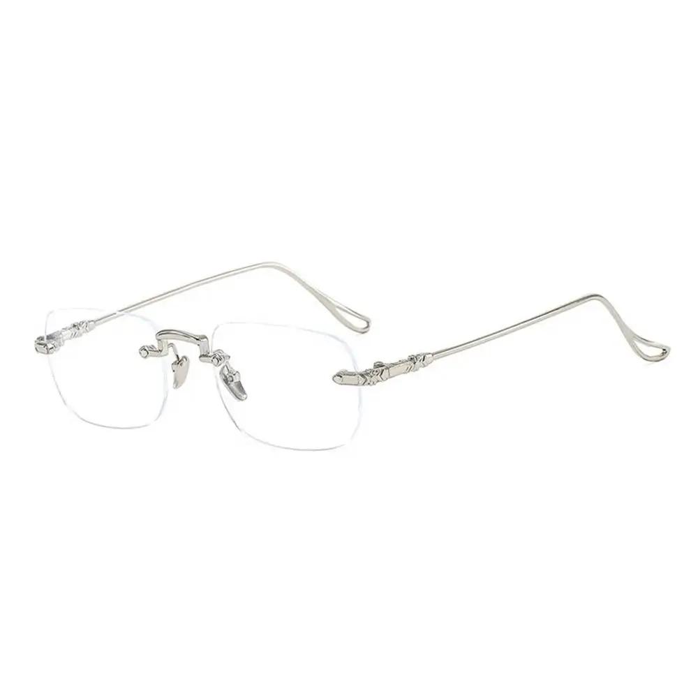 

Women Men Rimless Student Myopia Glasses Finished Fashion Metal Frameless Square Short-Sight Eyewear Diopter 0 -1.0 -1.5 To -4.0 -4.0