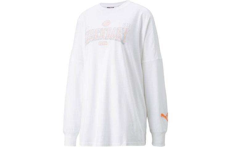 PUMA Drop Shoulder Sleeve T Shirt Women s White 532507-01 L