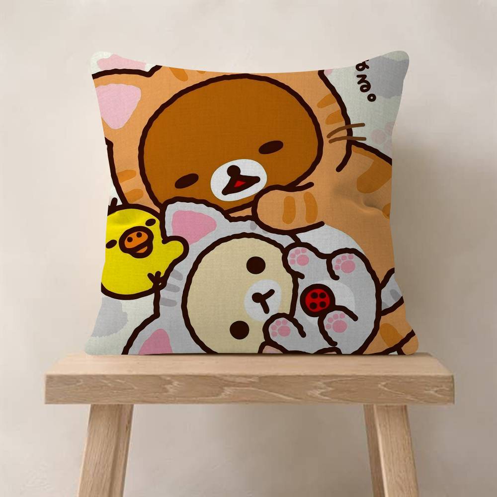 

Cute Cartoon Anime RRilakkuma Cool Cushion Cover Pillow Cover Decor Pillowcase Printed Cushion Case For Couch 30x30 cm