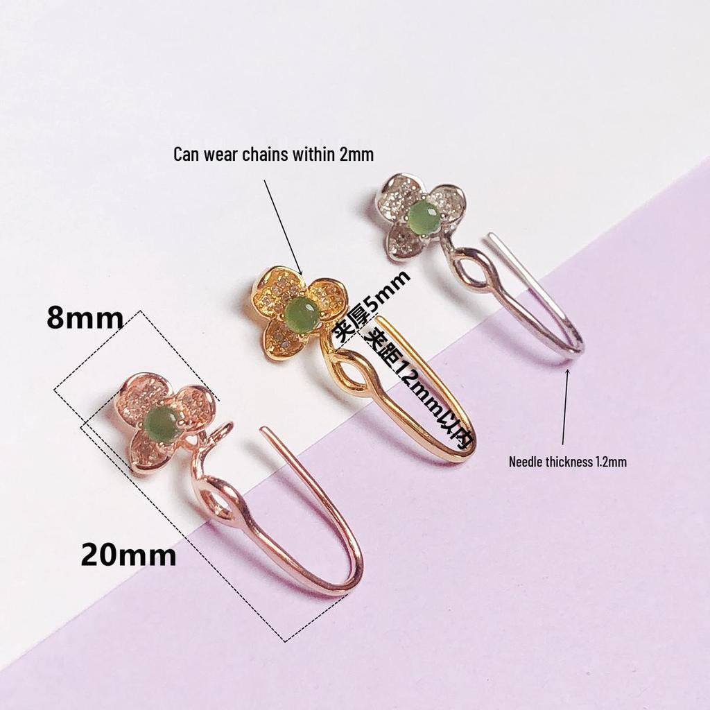 S925 Sterling Silver Jasper Pendant Safety Buckle Clip for DIY Accessories