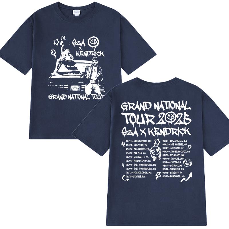 Nové Kendrick Lamar SZA Grand National Tour 2025 Tričko Pánské Dámské vintage Hip Hop streetwear Unisex Bavlna krátký rukáv trička