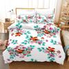 Plant Flower Double Bed Cover Set For Women Girls Print Peach Blossom, Cherry Blossom, Rose Red Pink Comforter Cover Set Queen