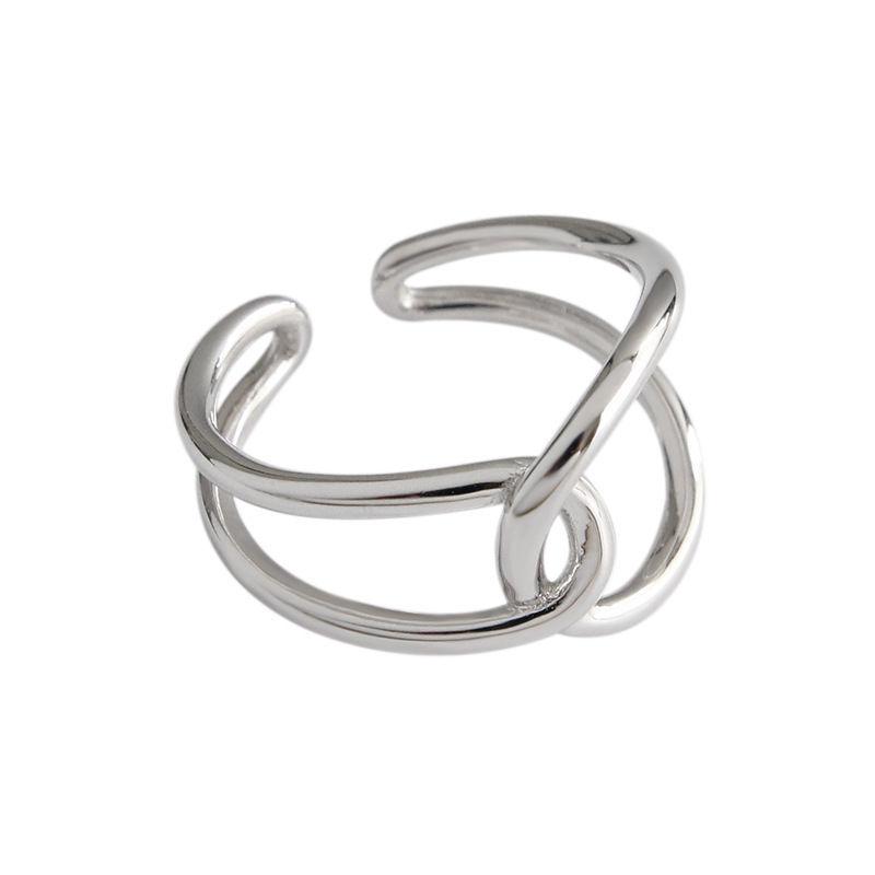 Open Ring for Women Simple Knot Design Fashionable Line Wrapping Ring Geometric Style Ins Personality Ring