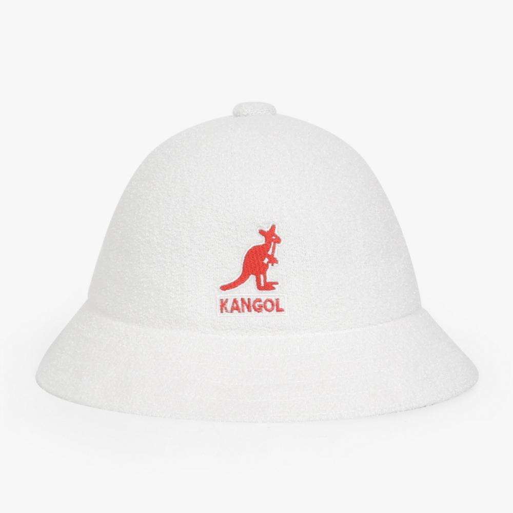 Kangol K3407 White Bermuda Casual Big Logo Bucket Hat