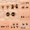 Unique Halloween Earrings: Creative Skull, Pumpkin, Bat, Fun Studs