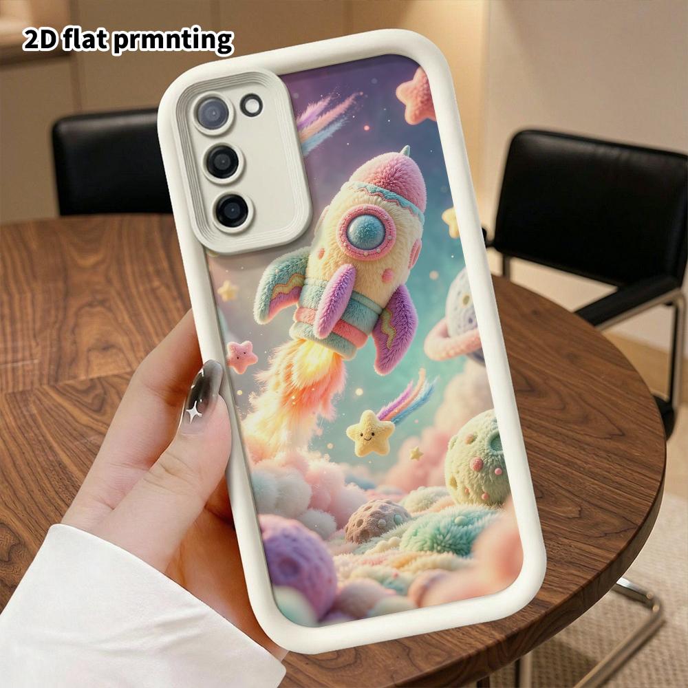 Phone Case: 2D Flat, Suitable for Samsung Galaxy A34 A35 M05 M06 S20 S22 S21 FE Plus 5G Protective Case, Space Rocket, Perfect Christmas and Halloween