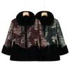 Autumn and winter women's jacket, fleece and thickened high-end fur integrated old lady top