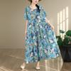 DIMANAF Women New 2026 Sundress Plus Size Summer Casual Print Long Dress Cotton Loose Oversize Maxi Floral Beach Holiday