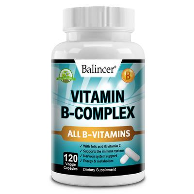 Compound Vitamin B Capsules Containing Vitamin C and Full Spectrum B Enhance Energy Metabolism by 120 Capsules