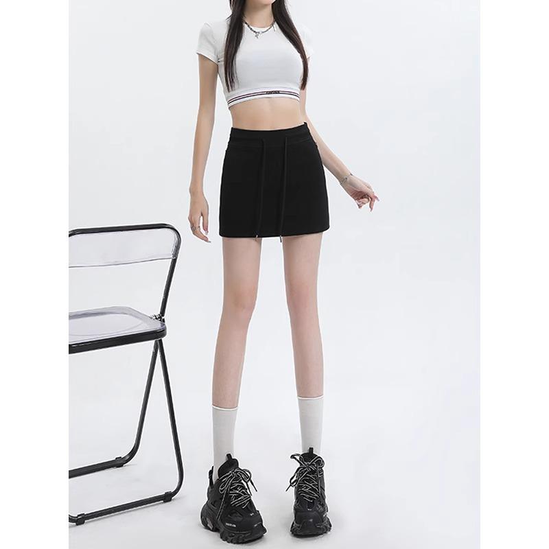 Women's New Summer Hot Girl Sports Short Skirt High Waist Casual Slim Hip Cover Skirt Gray