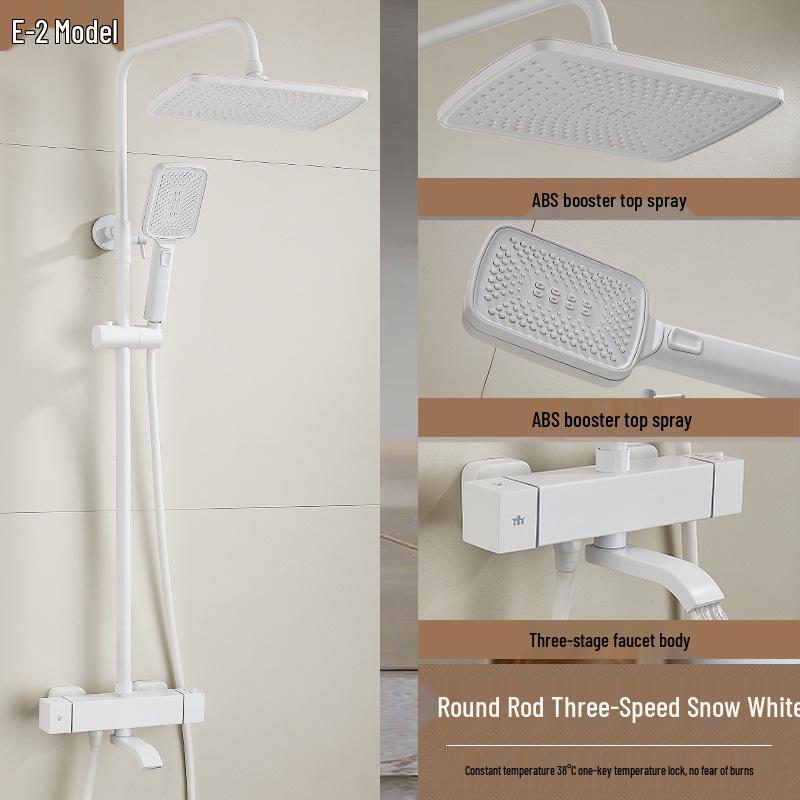 Thermostatic Shower Set with One-Touch Temp Lock & Boost Shower Head