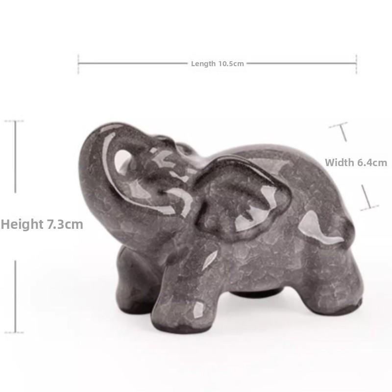 High End Black Ice Flower Lucky Elephant Tea Pet Meets Hydrated Ice Home Tea Table Tea Stand Attracting Wealth Ceramic Tea Set