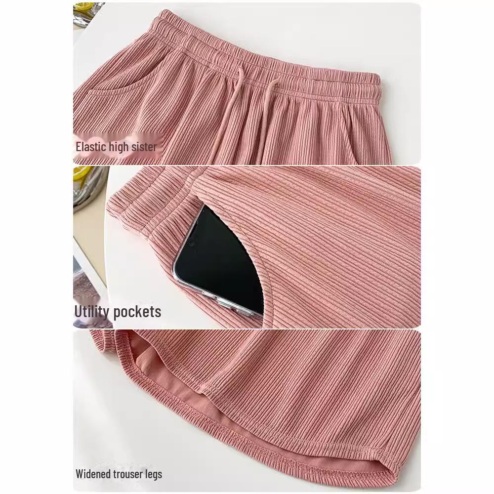 Women's High-Waist A-Line Wide Leg Fitness Running Shorts - Summer Casual Style