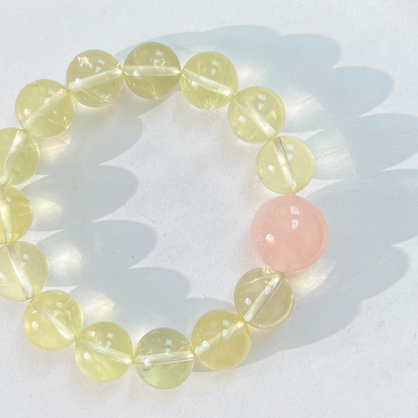 12-16Mm High Quality Natural Lemon Citrine Madagascar Powder Crystal Bracelet Bracelet