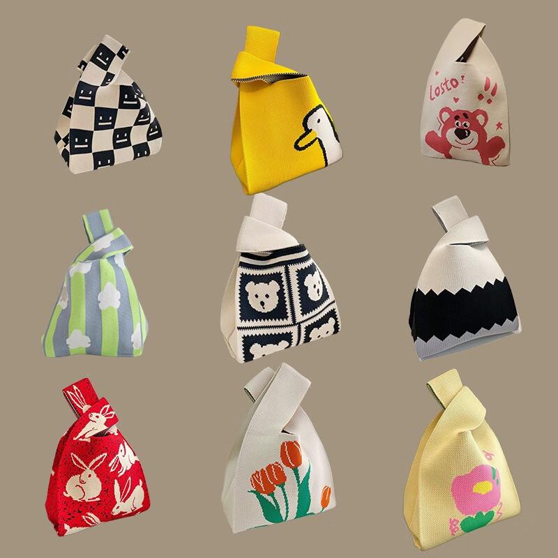 Fumaide Полосатая вязаная сумка-тоут, 6 шт.