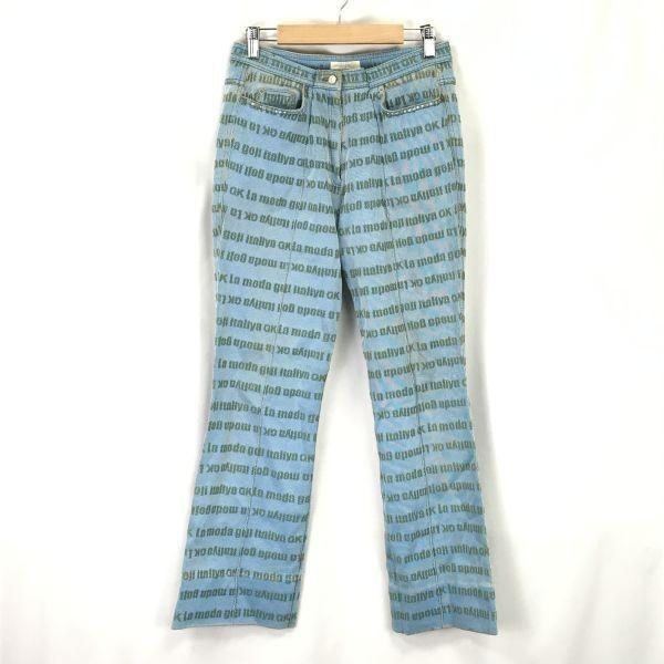 

Vintage Italya Full Pattern Denim Pants Jeans Womens Size L Inseam 68cm(USED)