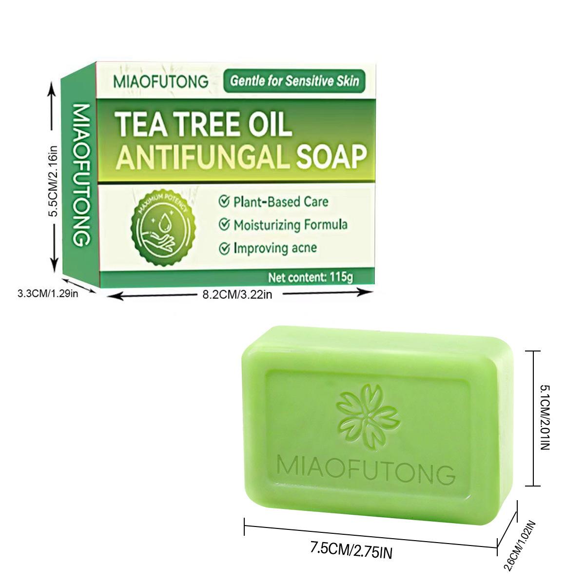 Tea Tree Soap, Soap Bar with Tea Tree Oil, Natural Soaps for Body Skin Cleaning,Gentle Exfoliating Bar Soap