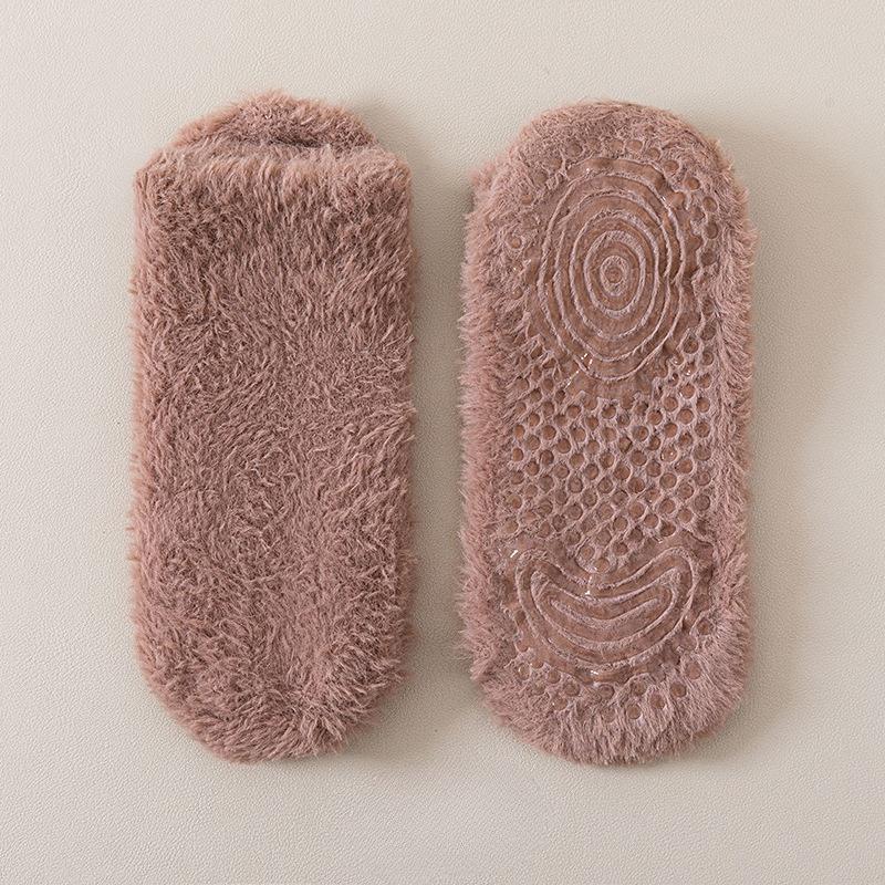 Soft Woolen Children's Thick Winter-spring Style Padded and Thick Warm Short Tube Non-slip Maternity Home Socks for Sleeping and Floor Use