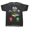Fih Calling Lustiger Fisch-Themen-Anruf-Meme T-Shirt Fisher Unisex Humor Grafik-T-Shirts Geschenke Angeln Neuheit Kurzarm
