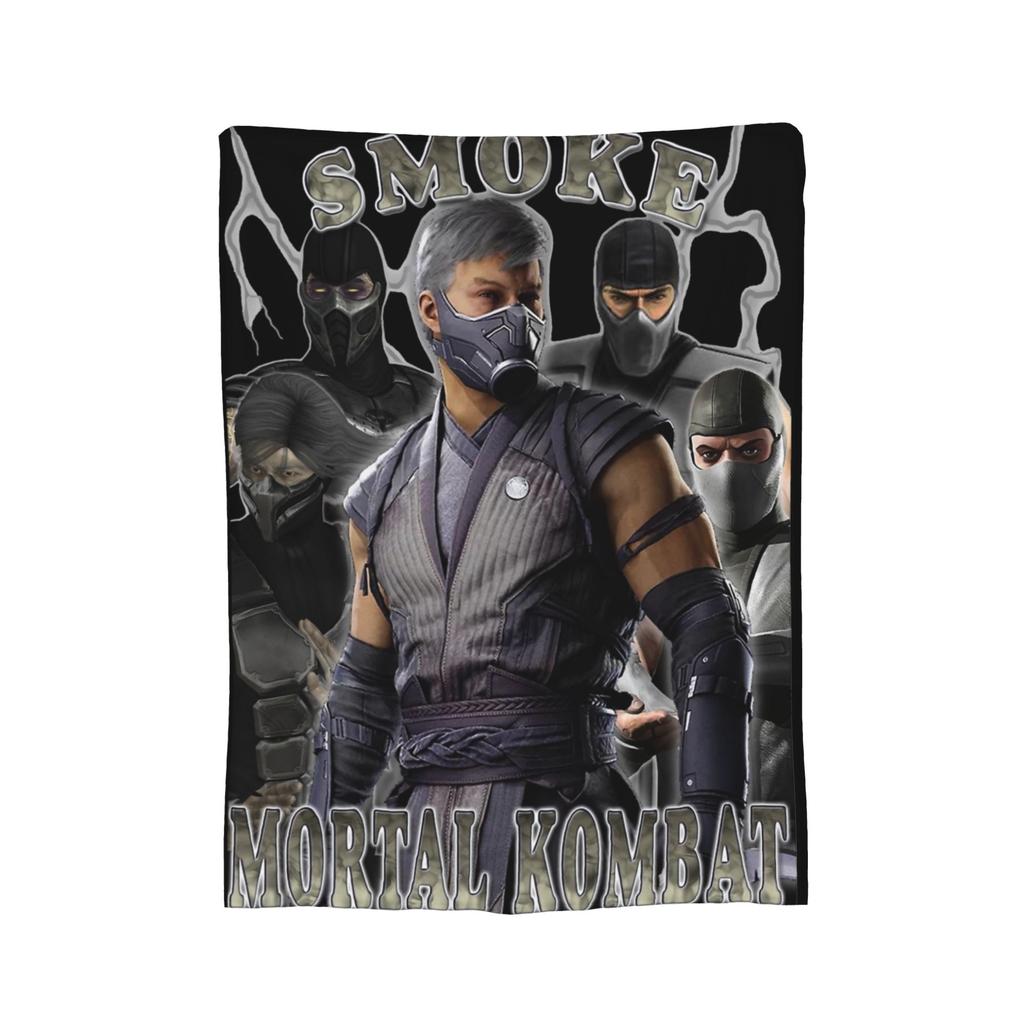 Mortal Kombat Smoke MK Blankets Fleece Warm Throw Blankets for Bedroom Sofa Bedspread