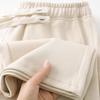 Heavyweight American-Style Grey-Green Straight-Leg Sweatpants for Women, 350G Twill Xinjiang Cotton, Casual Autumn Wear