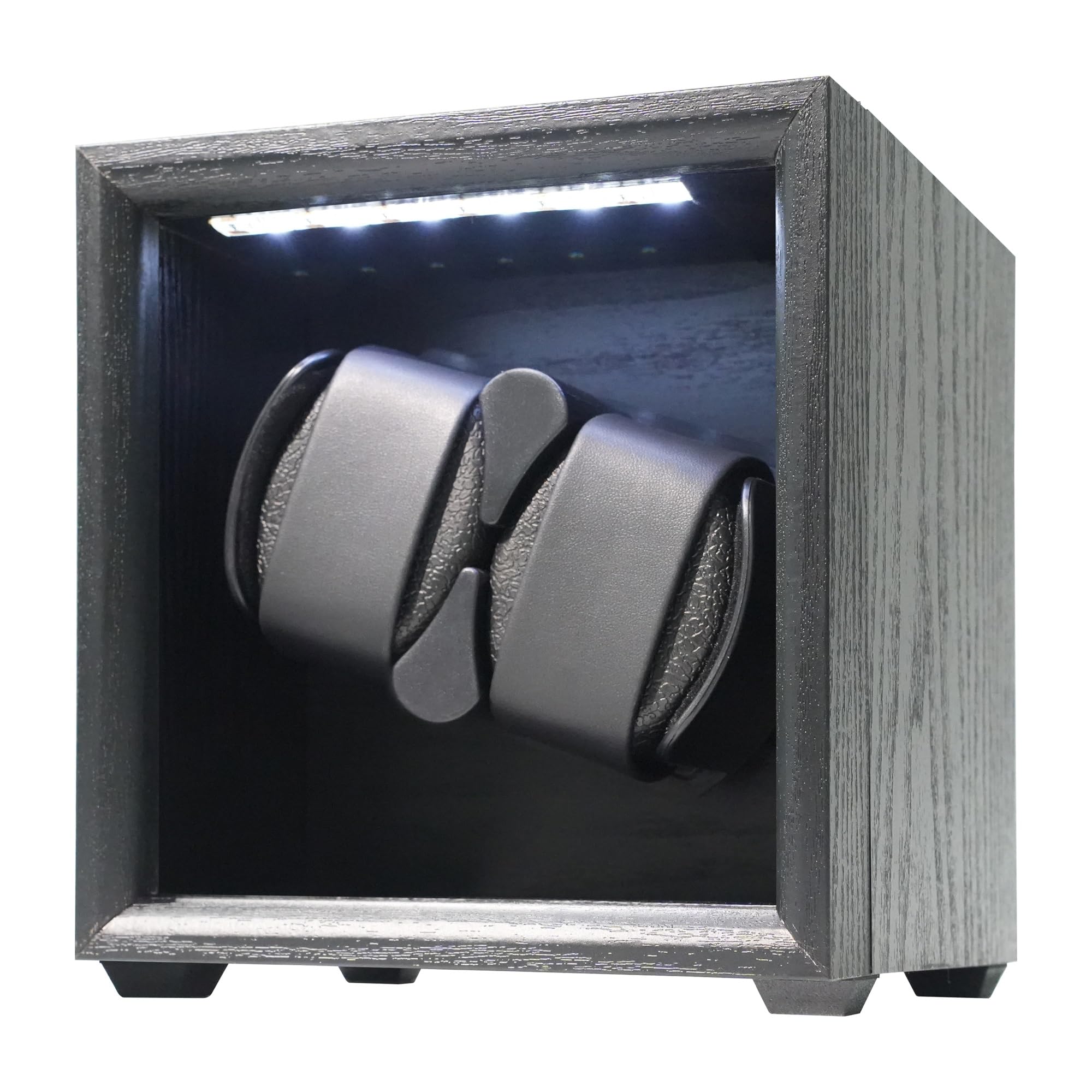 

ORYX Автоматическая шкатулка для подзавода часов на два места, регулируемая, светодиодная, премиальная деревянная конструкция, подушка, подсветка, питание от USB/сети,