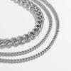 Multilayer Cuban Thick Gold Metal Necklace Female Hip Hop Creative Clavicle Necklaces Men Party Jewelry Gift
