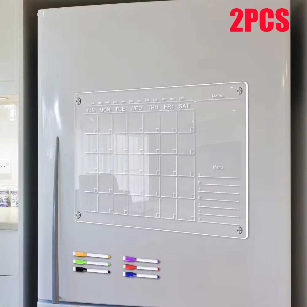 Magnetic Acrylic Calendar With 6 Markers Planning Boards Monthly Weekly Planner Wall Stickers For Fridge Refrigerator Home Decor