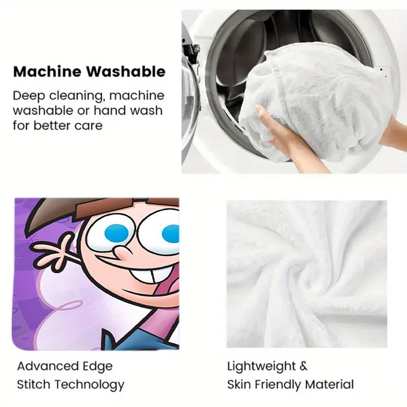Exaggerated Cartoon Character 2D Flat Pattern Flannel Blanket High Quality All Seasons Warmth and Comfort Perfect for Christmas Gifts.