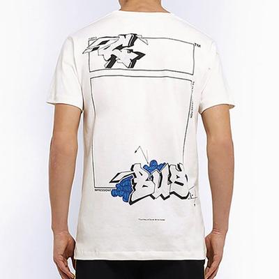 OFF WHITE Pánská trička s kulatým výstřihem Středně rovný střih OMAA027R191850060288