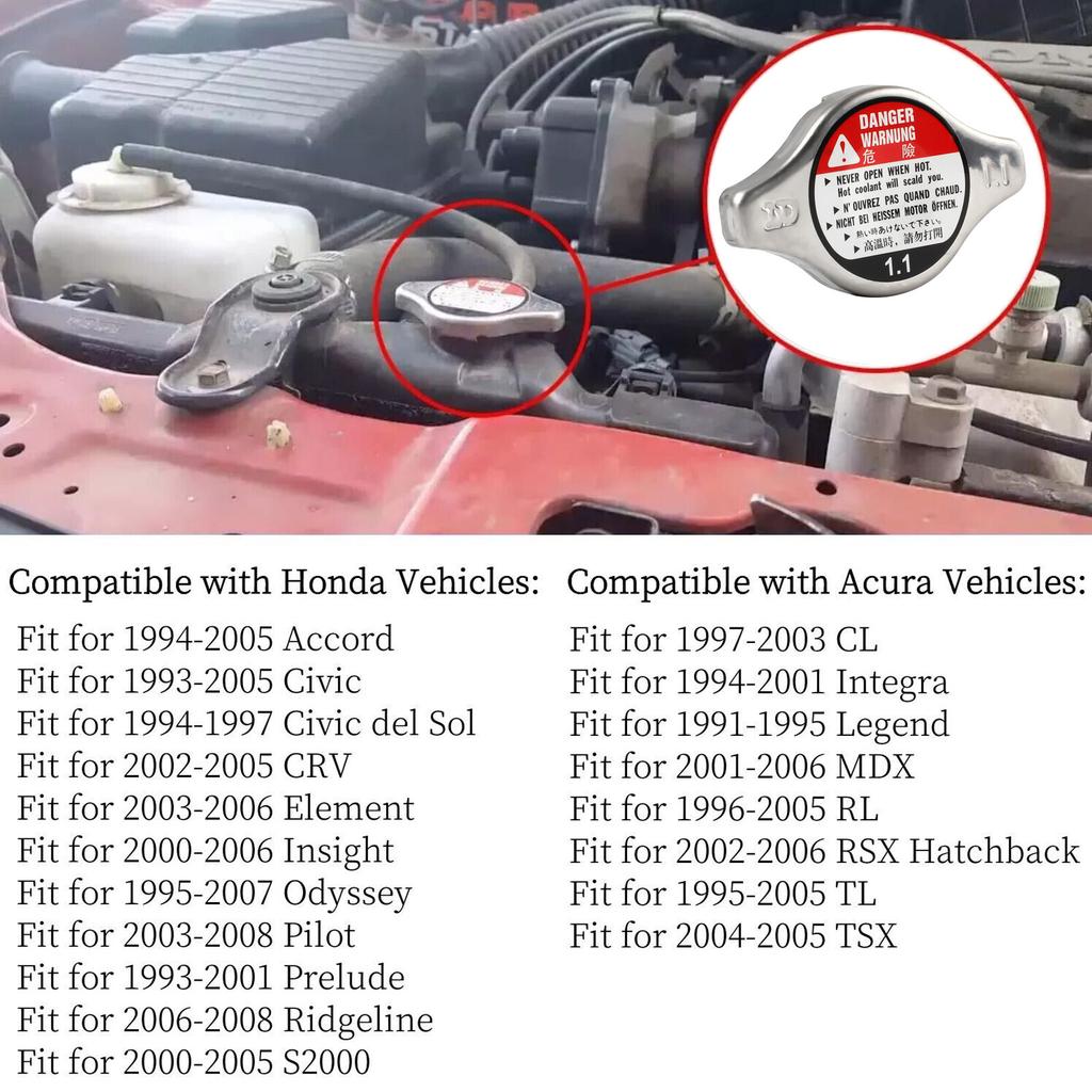 1.1Bar Cooling Radiator Cap 19045-PAA-A01 For Honda Acura Accord Civic CRV CL TL