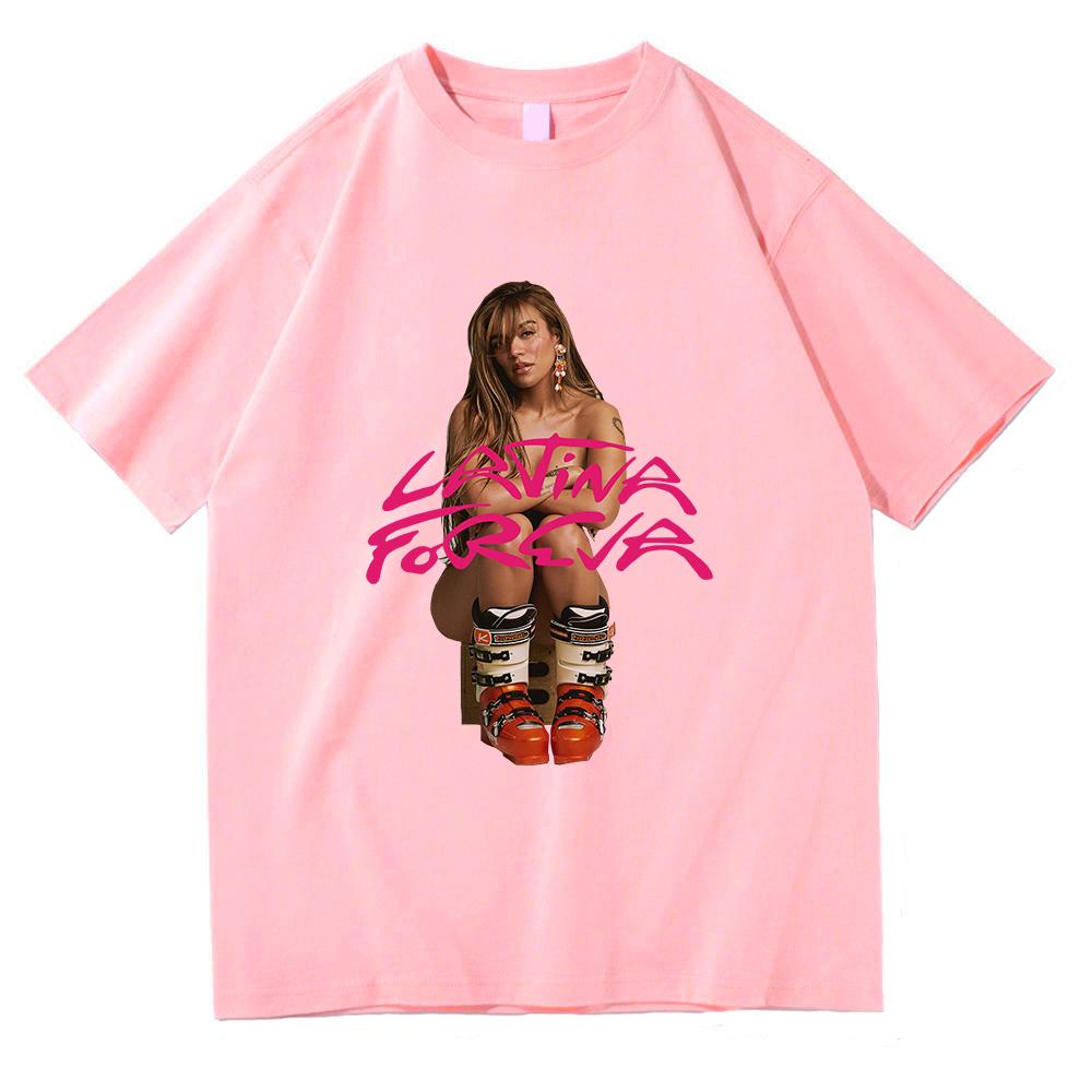 Fashion Karol G LATINA FOREVA T Shirt 2025 New Song Retro Men/women Clothing Harajuku Clothes Summer Cotton Graphic T Shirts