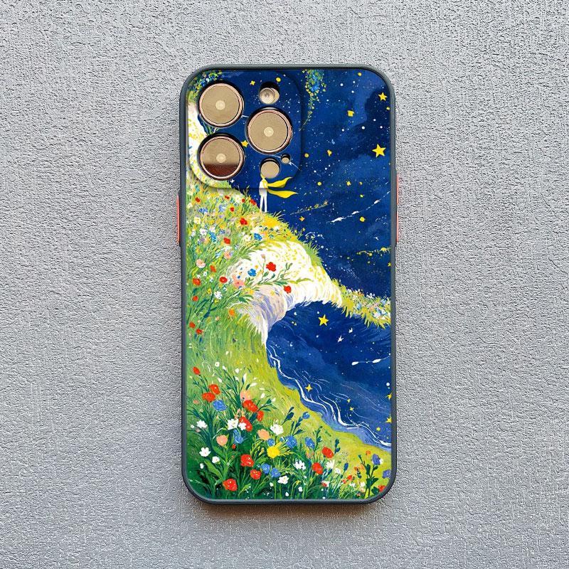 The Little Prince Starry Sky Phone Case For iPhone 17 16 15 14 Pro Max Plus 13 12 11 Pro Max Mini XR XS X 7 8 SE2 Shell Fundas