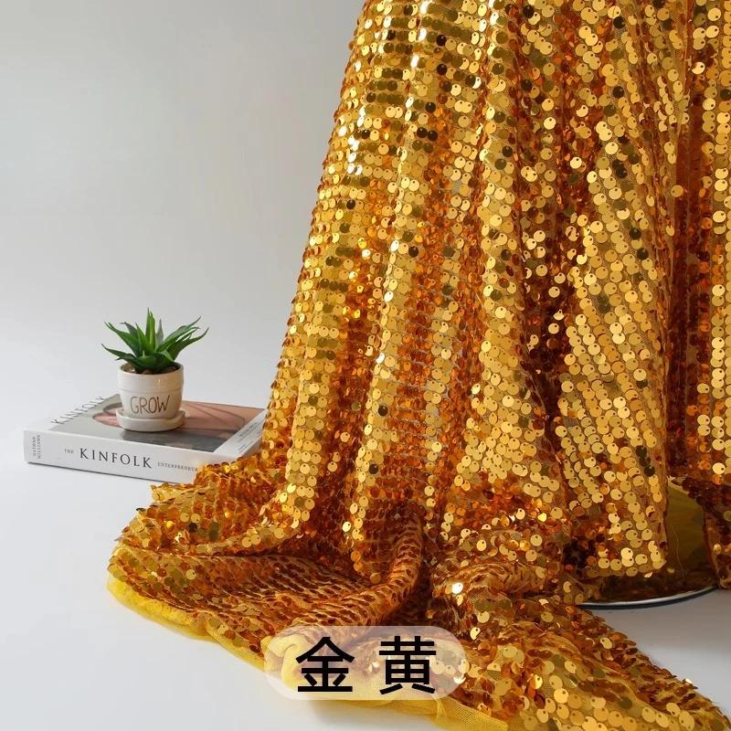 Wedding Stage Background Fabric Sequin Festival Party Decorative Fabrics for Costumes Performance Encrypt 9mm Glitter