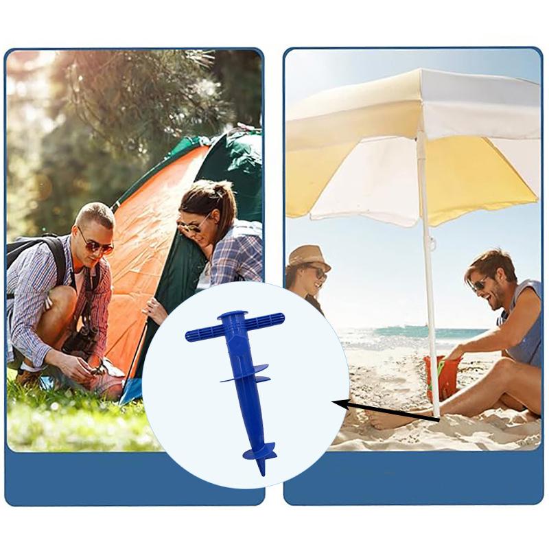 5PC Umbrella Base Adjustable Plastic Sun Beach Patio Sand Ground Fixing Tools Anchor Stand Spike Auger Keep Holder Garden Access