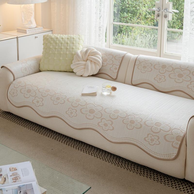 Summer Non-Slip Sofa Cover Modern Solid Color Couch Protector Cushion Thickened Backrest Towel Stylish And Durable Seat Mat