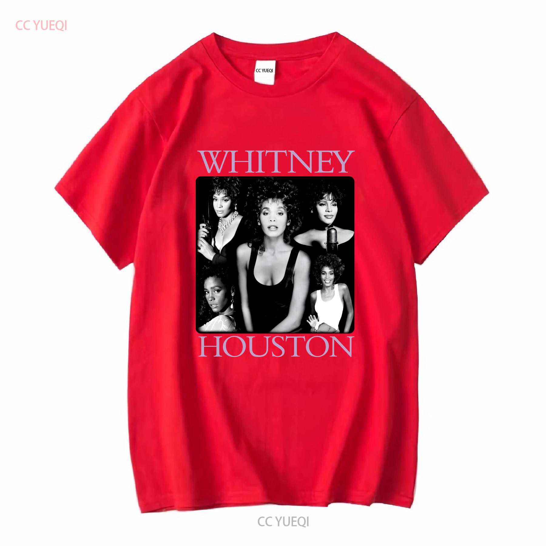 Whitney Houston Mens Multiple Pose T Shirt vintage Washed designer clothes Stylish Breathable streetwear homme Casual S
