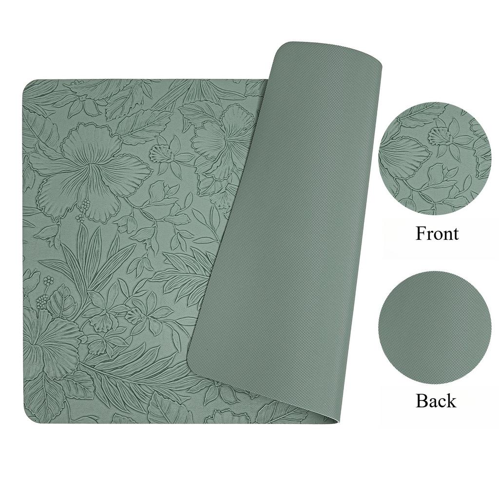 Nordic Embossed PVC Leather Placemats Heat Resistant Non Slip Dining Table Mats Elegant Hotel Home Western Food Table Pads