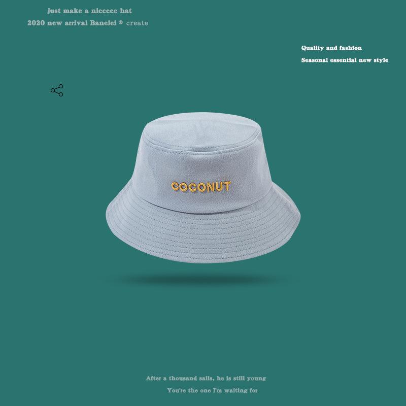 Tide brand letter bucket hat women spring and summer sunshade wide brim washbasin hat student couple sun hat