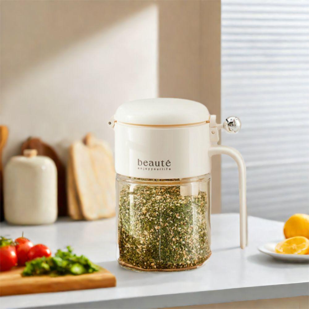 Large Capacity Sealed Seasoning Jar Push Type Salt Seasoning Box Sugar and Salt Container  for Home