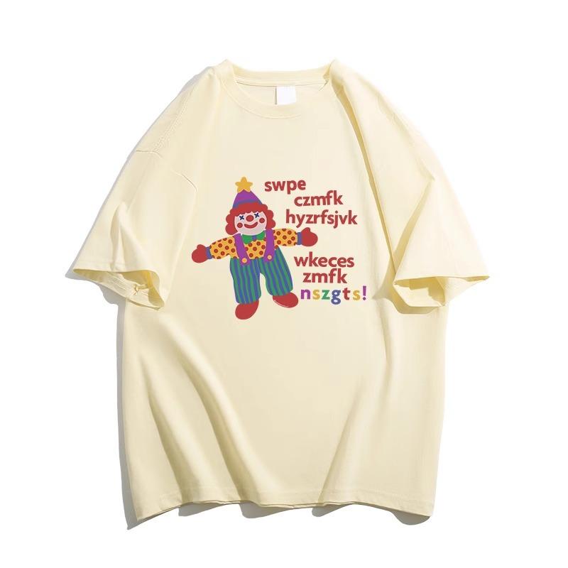 

Cotton heavy printing short-sleeved t-shirt women s 2026 new summer loose lazy Hong Kong style chic half-sleeved top 3XL