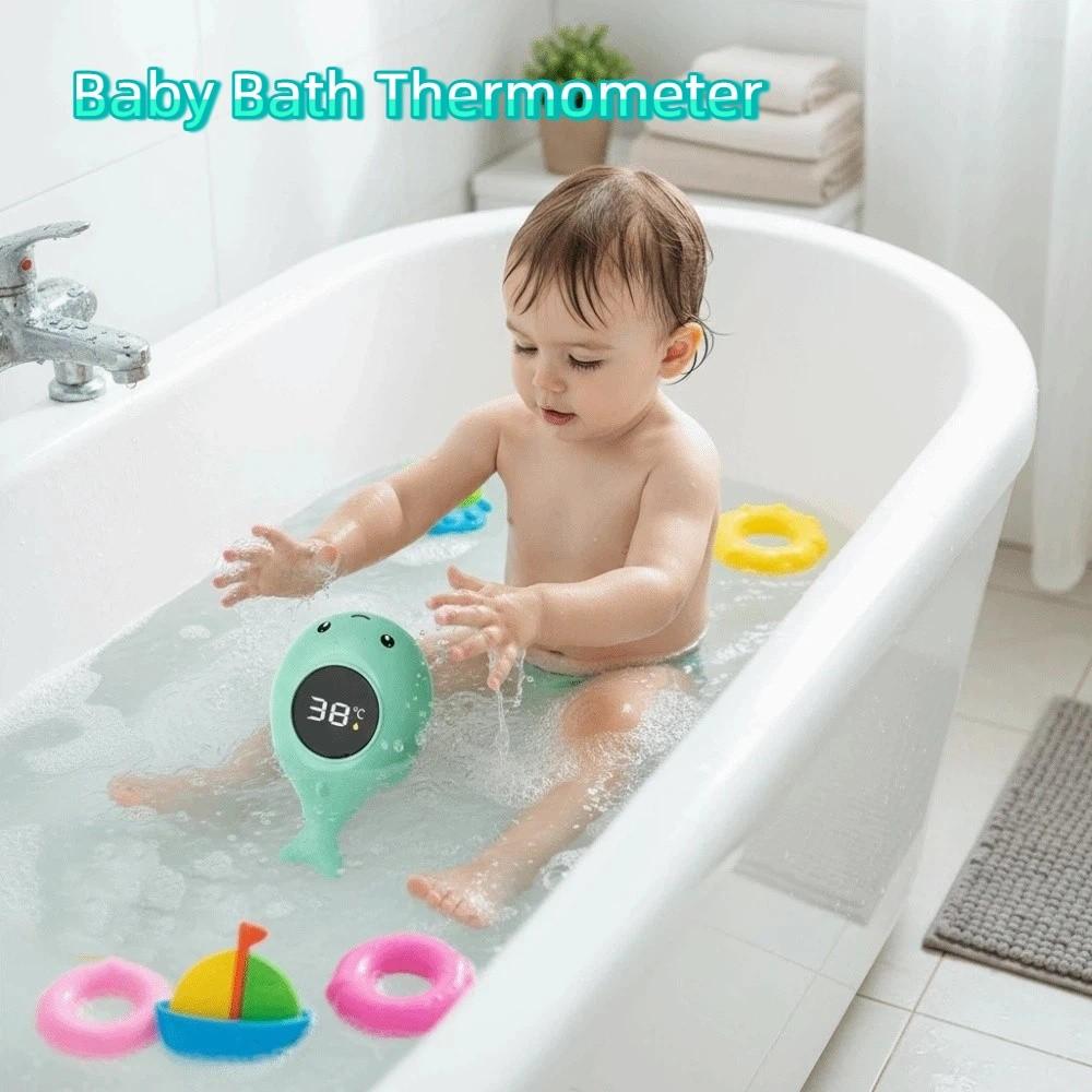 Waterproof Baby Bath Thermometer Whale Shape Digital Bath Thermometer Newborn Care