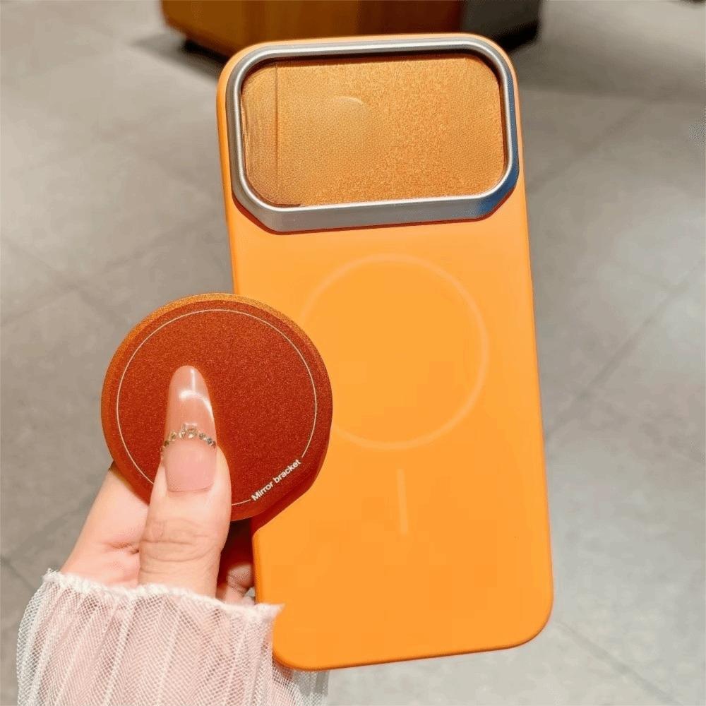 Portable Magnetic Mirror Phone Holder Mobile Phone Kickstand Mirror  Beauty Accessory